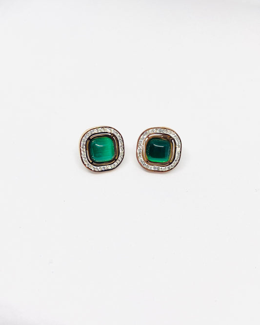 AC12230043- Green Stone Studs